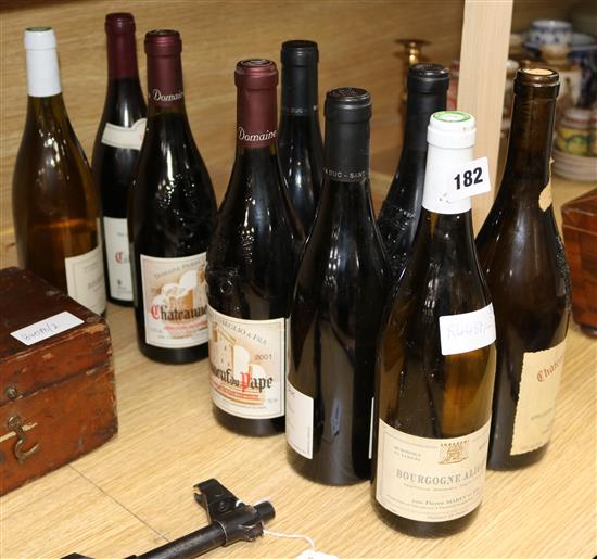 Nine bottles of Rhône